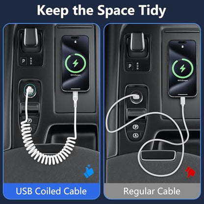 5FT Coiled USB A to C Cable for Google Pixel 11 Pro Fold/Pro XL, 11 Pro/11 - color: White