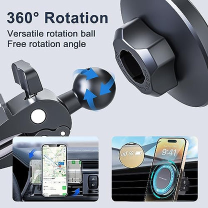 Car Vent Phone Mount - Magnetic Phone Holder for Car, Very Strong Magnet, Upgrade Adjustable Screw AC Mount, Compatible with MagSafe, iPhone, Galaxy, Pixel & Other Smartphones, 360 Rotation - color: Adjustable Screw
