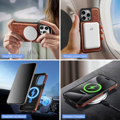 SkyEagle Compatible with MagSafe iPhone 12 Pro Max Wallet Case,Brown | Detachable Magnetic Credit Card Holder,RFID Blocking,PU Leather,Kickstand,Flip Phone Case,Shockproof Cover for Men & Women - color: Brown, size: iPhone 12 Pro Max - 6.7"