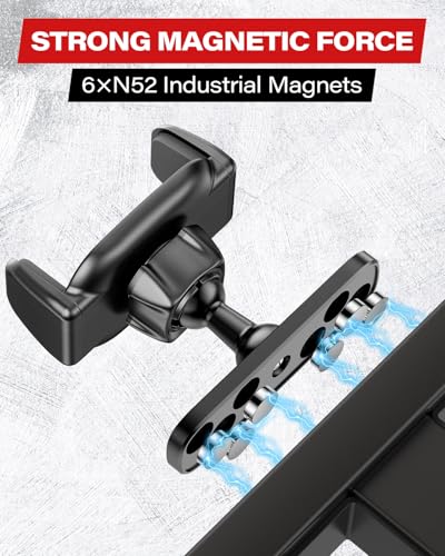 APPS2Car Magnetic Phone Holder for Gym, Aluminum Alloy Base and Joint 360 Adjustable, Compatible with 4.7-6.9" All Phones & Heavy Case, Grey - size: Larger Grey - 1 Pack
