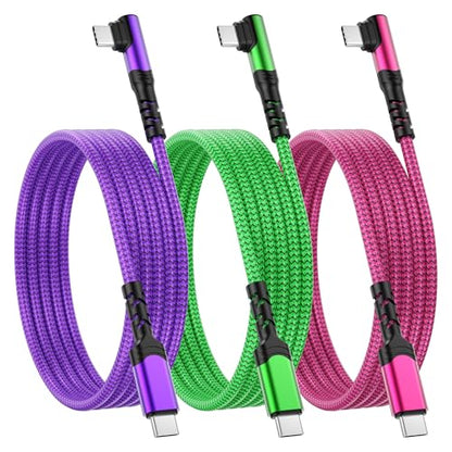 Pofesun 10ft USB C Cable Fast Charging,3 Pack 60W(3A) USB C Charger Cable - color: Purple,Green,Rose, size: 10FT+10FT+10FT