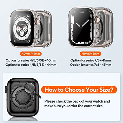 2-Pack Waterproof Case for 41mm Apple Watch Series 9/8/7 - color: Black/Clear, size: 41mm (Series 9/8/7)