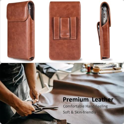 Phone Case Belt Clip Waist Pouch Holster Smartphone Belt Sleeve (Brown) - color: Brown