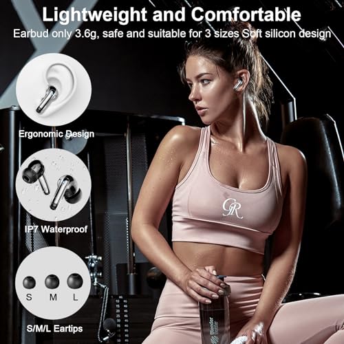 Wireless Earbuds, Bluetooth 5.3 Headphones Bass Stereo, 48Hours Playtime, 4 ENC Mic Clear Calls, Noise Cancelling Ear Buds with LED Display Charging Case,IPX7 Waterproof Earphone for Android iOS Black - color: Classical Black