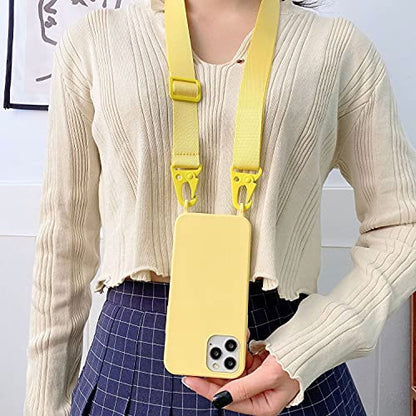 Compatible with iPhone 6/7/8/SE2/SE3,Crossbody Phone Case with Lanyard Cute Soft Silicone Case with Adjustable Shoulder Strap Shockproof Protector Compatible with Women Girls Yellow - color: Yellow, size: iPhone 6/7/8/SE2/SE3