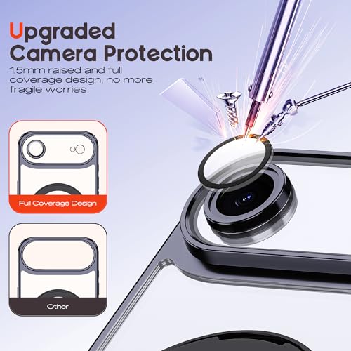 for Plating iPhone Air Case with Magnetic Stand,Black - color: Black, size: iPhone 17 Air