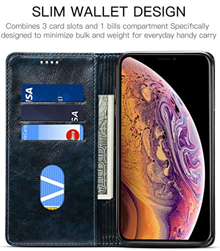 SINIANL iPhone 8 Plus / 7 Plus Case, Leather Wallet Folio Flip Cover with Stand, Credit Card Slot, Blue - color: Blue, size: iPhone 7 Plus / 8 Plus (5.5 inch)