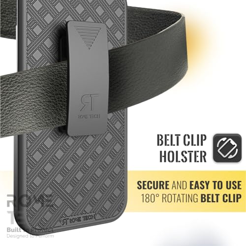 Designed for iPhone 13 Case with Belt Clip Holster | Rugged Holster & Protective Phone Case Combo with Anti-Slip Texture - Black - style: iPhone 13