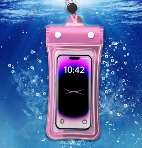 Waterproof Phone Pouch, Floatable Waterproof Phone Pouch with Touchscreen, Universal Cellphone Case, Underwater Photography for Swimming Rafting Diving (Pink, 26x11cm) - color: Pink