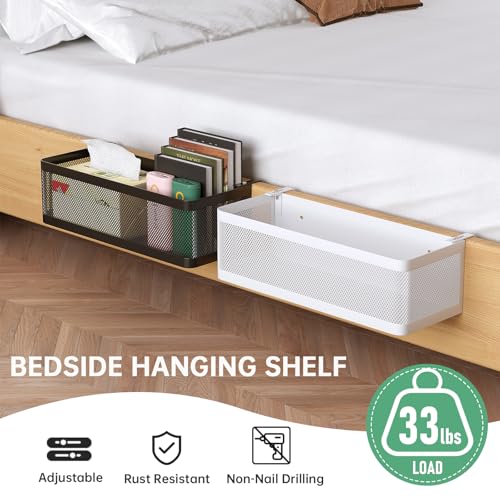 Bedside Caddy Shelf for Bunk Bed, Black, L13.78in*W5.12in*H3.94in - color: Black, size: L13.78in*W5.12in*H3.94in