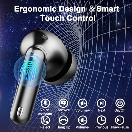 Wireless Earbuds, Bluetooth 5.4 Headphones HiFi Stereo, In-Ear Earphones - color: Green