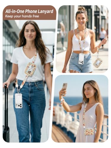 Clip and Go Strap for Phone with Wallet Crossbody Lanyard Animal - color: Forest Animal