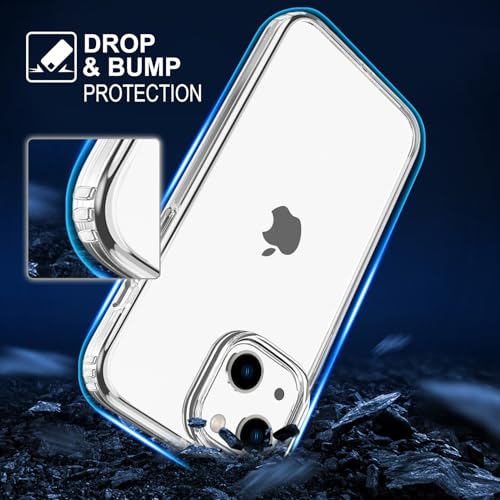 TENOC Phone Case Compatible with iPhone 15 Plus, Clear Case Anti-Yellowing Protective Bumper Hard Back Cover for 6.7 Inch - color: Clear Anti-Yellowing, size: iPhone 15 Plus