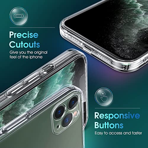 Supdeal Crystal Clear Case for iPhone 11 Pro, [Not Yellowing] [Camera Protection] [Military Grade Drop Tested] Transparent Shockproof Protective Soft Silicone Slim Cover, 5.8 inch, Transparent - color: Transparent, size: iPhone 11 Pro