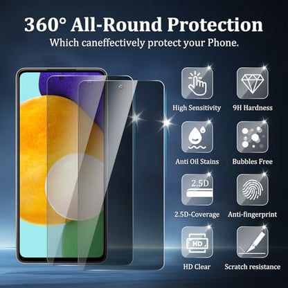 2+2 Pack Privacy Screen Protector for Samsung Galaxy A52 5G - size: Galaxy A52 2+2 Pack