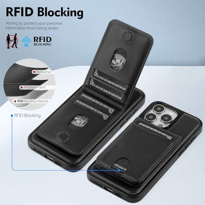 Shieldtop Compatible with MagSafe iPhone 16 Pro Max Wallet Case,Black | 2 in 1 Detachable Magnetic,Credit Card Holder Slots,RFID Blocking,PU Leather,Kickstand,Flip Folio Phone Cover for Men & Women - color: Black, size: iPhone 16 Pro Max 6.7"