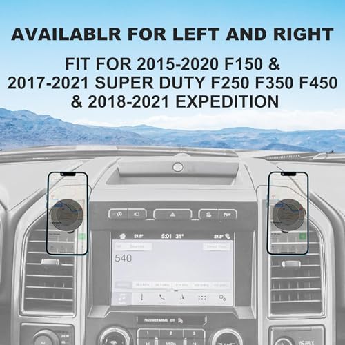Surfcabin CNC Vent Phone Holder, Magnetic Car Air Vent Phone Holder Cradles Mount Compatible with F150 2015-2020 & Super Duty F250 F350 F450 2017-2021 Universal Bracket Stand for iPhone & Android - size: Fits F150 2015-2020