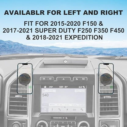 Surfcabin CNC Vent Phone Holder, Magnetic Car Air Vent Phone Holder Cradles Mount Compatible with F150 2015-2020 & Super Duty F250 F350 F450 2017-2021 Universal Bracket Stand for iPhone & Android - size: Fits F150 2015-2020