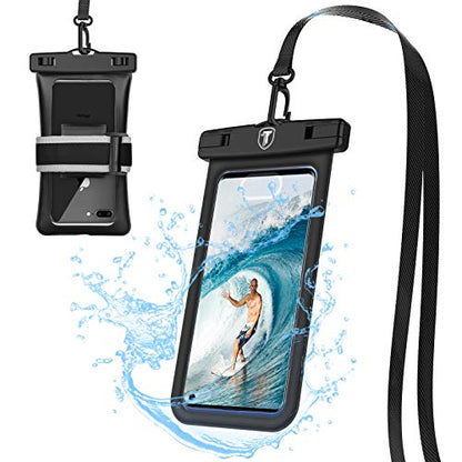 Floating Waterproof Phone Pouch with Lanyard and Armband Dry Bag Holder Underwater Case for Motorola Moto G Power G Stylus G Play E E6 One 5G G7 Power G7 Play G6 Z4 Z3, Black