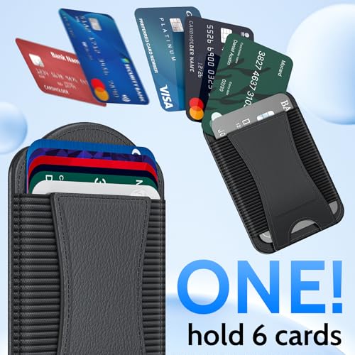 YWXTW 2026 Upgraded Magnetic Wallet for Samsung Galaxy S26/S25/S24/Z Fold 8/ Fold 7 and iPhone 17/16/15/14/13/12 Models, 6 Cards Holder, Minimalist Slim Leather Magnet Wallet - color: Black