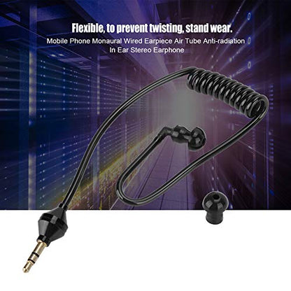 FILFEEL Monaural Wired Earpiece with Tube Lightweight Noise Isolating Earphone fit for Driving Sports Call Center Clear Sound