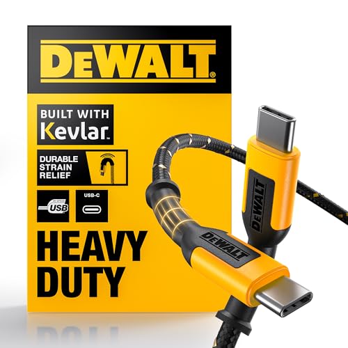 DEWALT Heavy Duty USB C Cable, Jobsite 60 Watt USB C Cable, 4 ft - size: 4FT