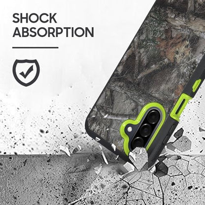 Compatible for Samsung Galaxy A26 5G, Built in Screen Protector, Belt Clip Holster Heavy Duty Defender Case Dustproof Shockproof Protection (Camo Yellow) - color: Camo Yellow