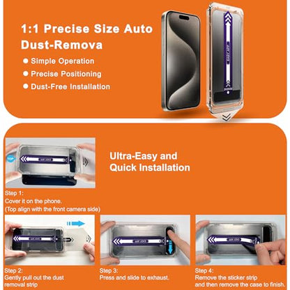 2-Pack Matte Privacy Screen Protector for iPhone 15 Pro | Anti-Glare & Anti-Spy,Anti-Fingerprint,Smooth as Silk,Easy Installation, Military-Grade 9H Hardness - size: iPhone 15 Pro
