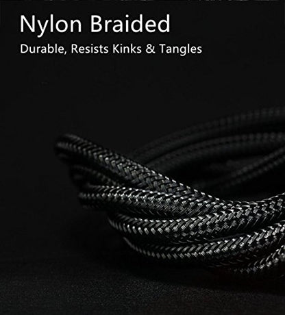 COSOOS 4 Short USB Type C Cables (9in/23cm) Nylon Braided Fast Charge & Sync USB C to USB 3.0 Cables for iPhone 16, 15, Samsung Galaxy S23 S22 S21 Note 10, Google Pixel,LG V20 G6, Charging Station