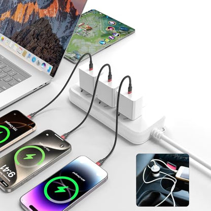 Bkduice 6 Inch USB C to Lightning Cable Short, 3 Pack MFi Certified Braided 0.5ft Type C to Lightning Cable Fast Charging for iPhone 14 13 12 11 Pro Max XR XS SE