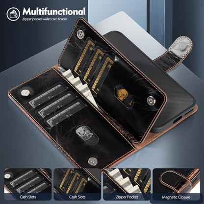 Shieldtop Compatible with Samsung Galaxy S24 Wallet Case with Card Holder,Women Men RFID Blocking PU Leather Flip TPU Protective Cover Credit Card Slots,Phone Case for Galaxy S24 6.2",Coffee - color: Coffee-U1, size: Samsung Galaxy S24 - 6.2"