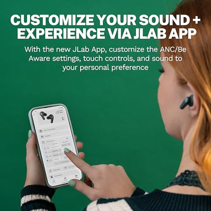 JLab, Go Pods ANC, True Wireless Earbuds, Active Noise Cancelling, Bluetooth, Sage - color: Sage