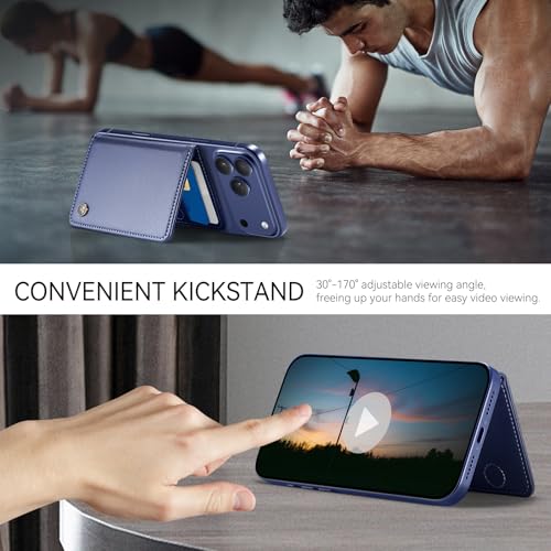 Defencase for Magsafe Wallet Magnetic Card Holder RFID Blocking, Navy Blue - color: Fashion Navy Blue