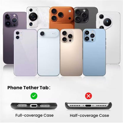 COCASES Metal Phone Tether Tab, Ultra-thin 360° Rotating Phone Lanyard Tab - color: Black*3