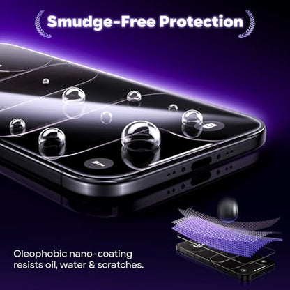 GolbinBox for iPhone Air Screen Protector Tempered Glass, [12FT Military-Grade Shatterproof] [9H Hardness] Full Coverage Film for iPhone 17Air 6.5", 2 Pack - size: iPhone 17 Air-6.5inch
