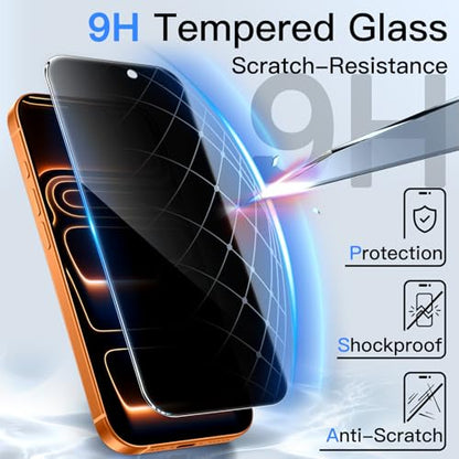 JETech Privacy Screen Protector for iPhone 17 Pro Max, 2-Pack - size: iPhone 17 Pro Max