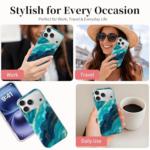 Case Compatible with iPhone 17 Pro Max, 2025 Anti-Yellow Ultra Transparent Soft TPU Phone Case, Shockproof Anti-Slip Slim Lightweight Full Coverage Protective (Marble Pattern 2) - color: Marble pattern 2