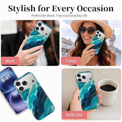 Case Compatible with iPhone 17 Pro Max, 2025 Anti-Yellow Ultra Transparent Soft TPU Phone Case, Shockproof Anti-Slip Slim Lightweight Full Coverage Protective (Marble Pattern 2) - color: Marble pattern 2