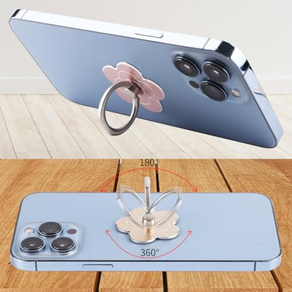 4pcs Cell Phone Ring Stand,Cell Phone Ring Holder Flower,360 Rotate and 180°Angle Adjustable Metal Finger Ring Socket Grip Kickstand for Smartphones