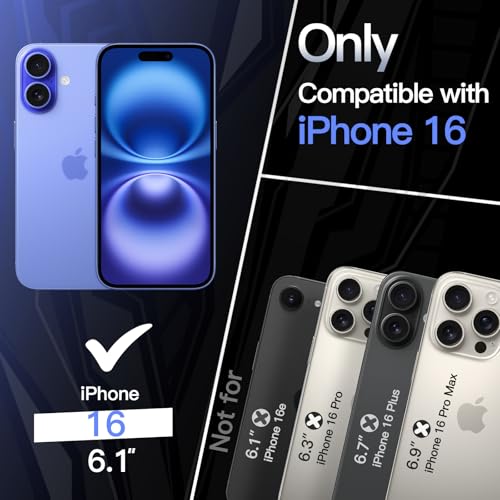 JETech Slim Case for iPhone 16, Ultramarine | Camera Lens Protection, Soft TPU Design, Matte Finish, Shockproof Protection - color: Ultramarine, size: iPhone 16