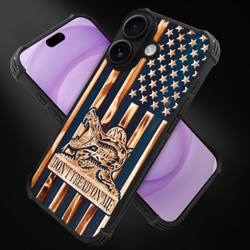 case for iPhone 17,Compatible with Magsafe,All-Round Protection Shockproof Anti-Scratches TPU Case Cover-Dont Tread On Me Wood Grain American Flag - color: Dont tread on me Wood grain American flag, size: IPhone 17