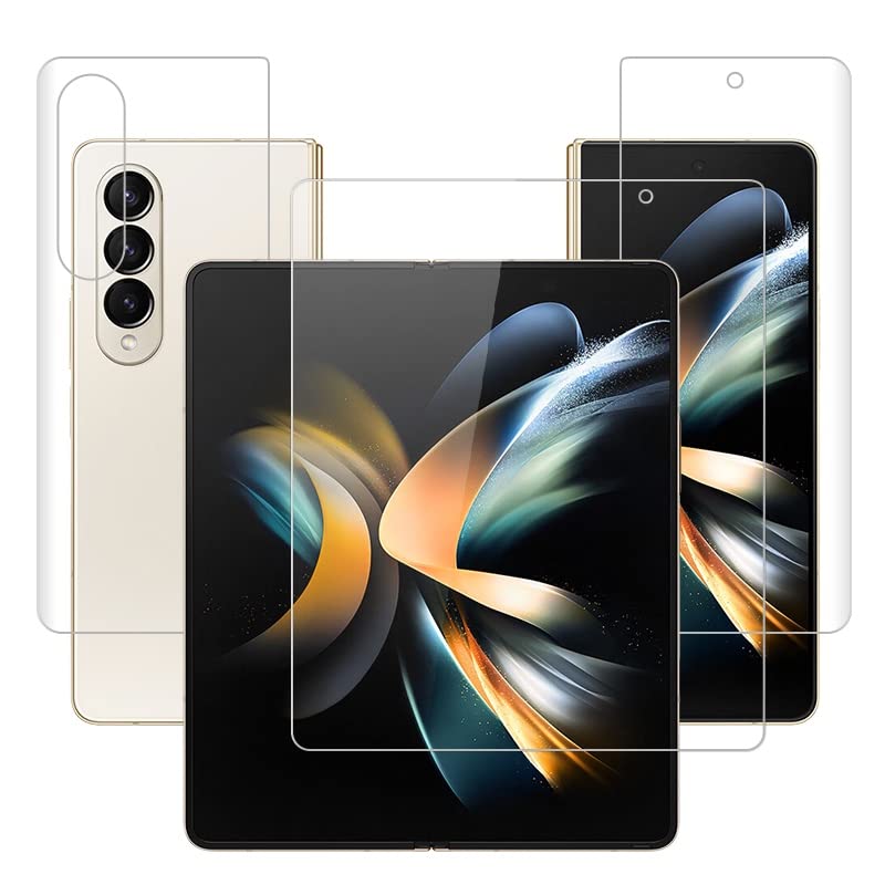 Ultra Thin Hydrogel Film Compatible for Samsung Galaxy Z Fold4 ZFold Fold 4 ZFold4 5G 7.6" Soft TPU Full Cover Screen Protector Transparent Protective Film (Not Glass) (3 in 1,Z Fold4) - color: 3 in 1