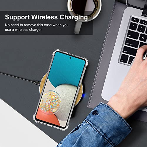 for Samsung A53 5G Case, Galaxy A53 5G Case and Screen Protector, Shockproof Crystal Clear Slim Soft Silicone TPU Protective Phone Cover for Samsung Galaxy A53 5G (Clear) - color: Clear