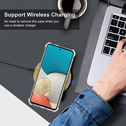 for Samsung A53 5G Case, Galaxy A53 5G Case and Screen Protector, Shockproof Crystal Clear Slim Soft Silicone TPU Protective Phone Cover for Samsung Galaxy A53 5G (Clear) - color: Clear