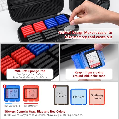 EVA PU Memory Card Holder with Individual 20 SD & 12 XQD/CFB Cards Cases - size: for 12 XQD & 20 SD