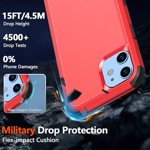 Diverbox for iPhone 12 case,iPhone 12 Magnetic case [with Screen Protector and Camera Lens Protector ] 2 Pack [15 FT Military Grade Drop Protection] Heavy Duty Shockproof Phone Case (Red) - color: Magnetic Red