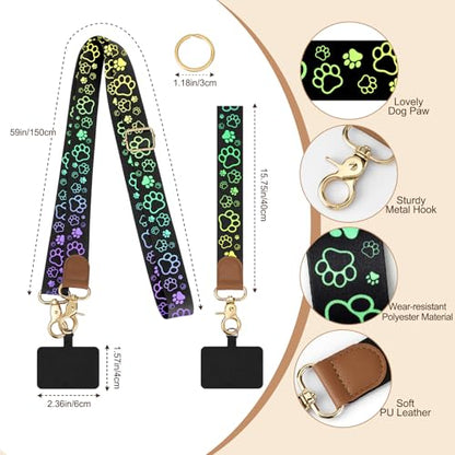 TiMOVO Phone Lanyard Crossbody Wrist Strap, Adjustable Anti-Theft Phone Strap for All Phone Case, lanyard for Women and Men - color: Dog Footprints