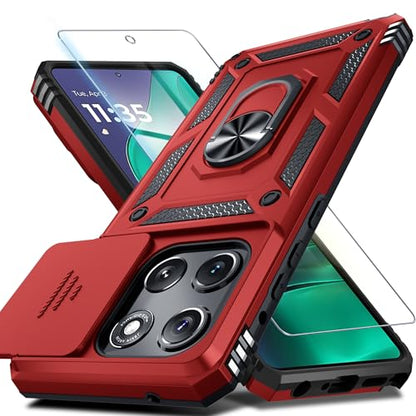 for Moto G Stylus 5G 2026/2025 Case Built in Slide Camera Cover - color: Red, size: Moto G Stylus 5G 2026/2025