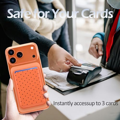 for Magsafe Card Holder | Black Polka Dot Leather Magnetic Wallet - color: Polka Dot A
