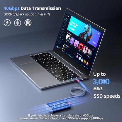 USB C Camera Tethering Cable for Right Angle Thunderbolt 5 Cable 10FT, Support 40Gbps, 240W PD, 8K@60Hz, 4K@144Hz for Thunderbolt 4, iPhone 17, USB4, Canon, Sony, Nikon, Fuji, Mac mini M4 - size: Right Angle 10FT